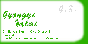 gyongyi halmi business card